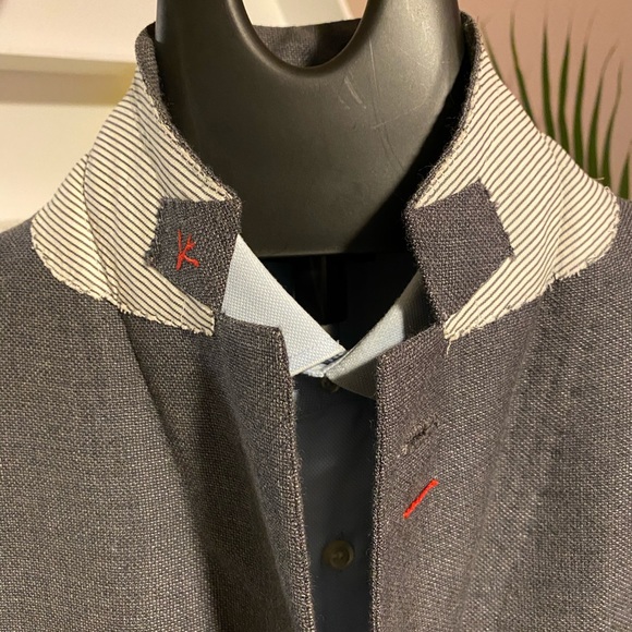 Isaia Napoli Wool blend Sport Coat In Notting Grey - Picture 8 of 8